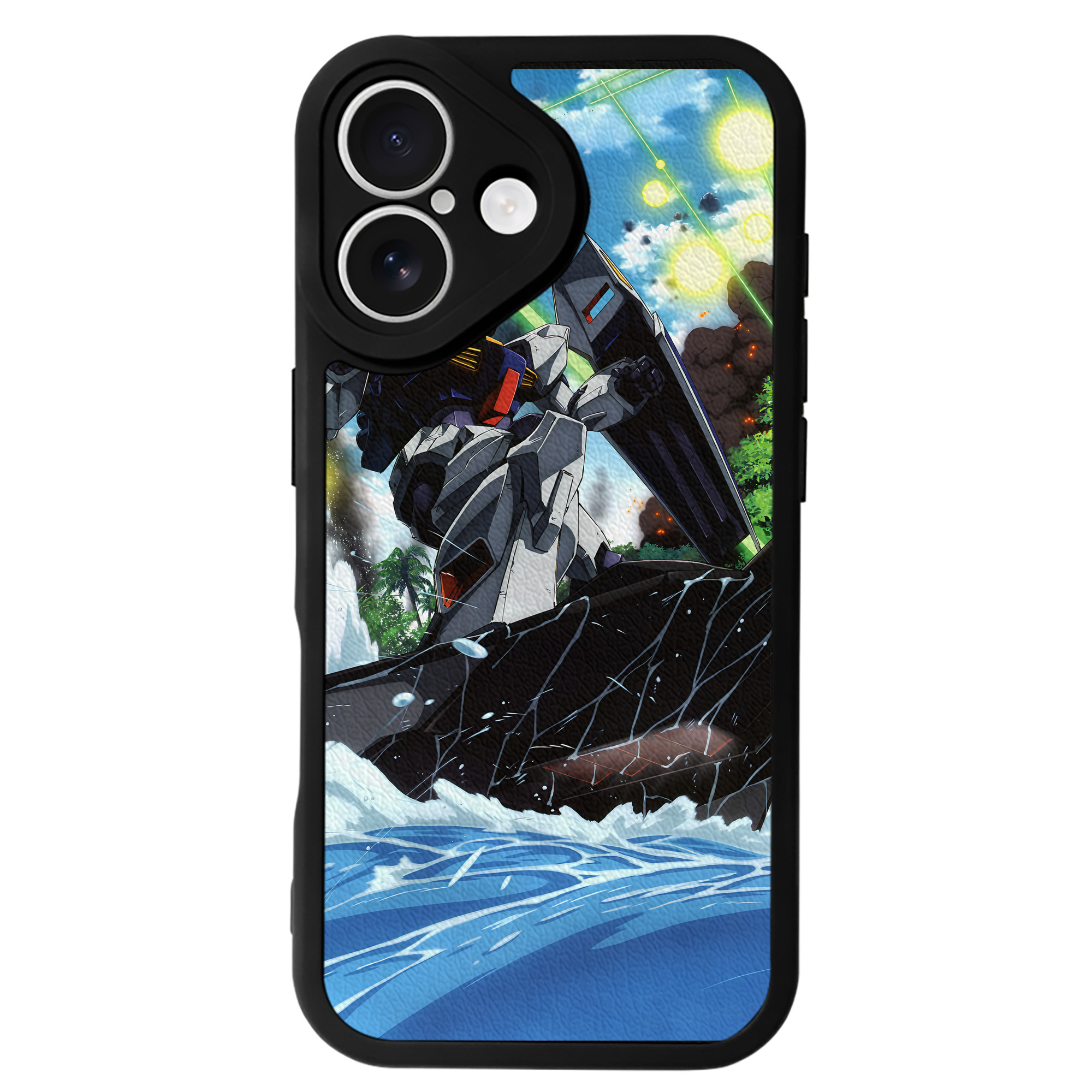 （画像用） 機動戦士ガンダム Mobile Suit Gundam 【iPhone 16シリーズ対応】シリコンスマホケース（レザー調） 材質：シリコン